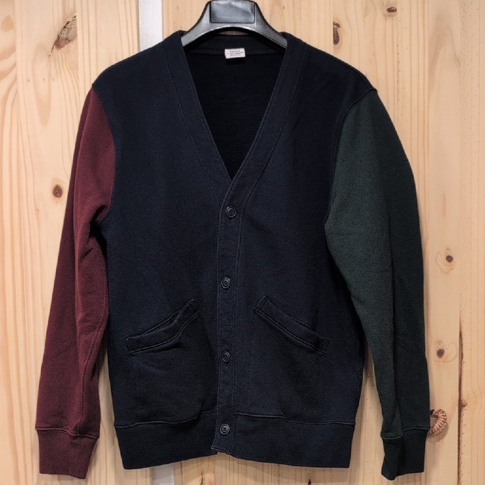 JCrew Heritage 14oz Colorblock Fleece Cardigan Sweatshirt Men's M